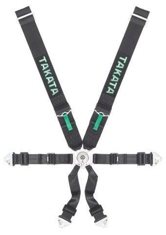 Takata Race 6 Harness (6pt Snap On) - Black